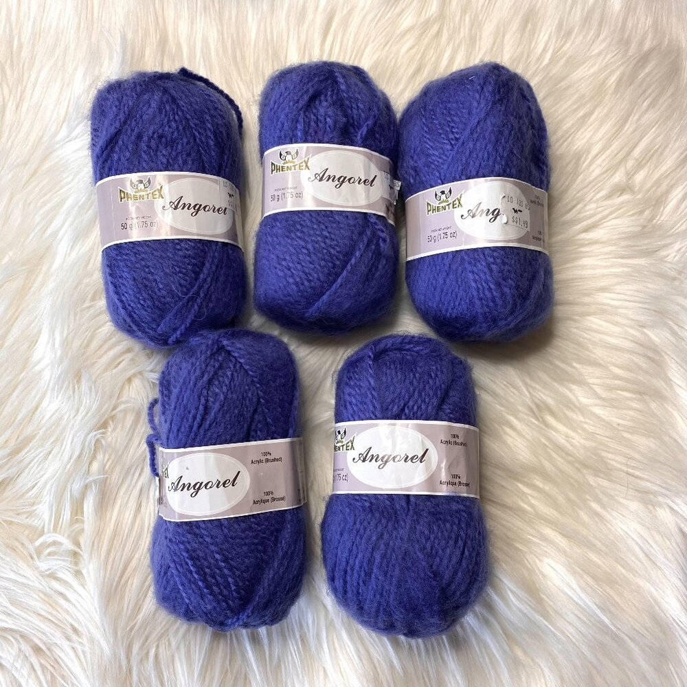 Lot of 5 Phentex Angorel Yarn